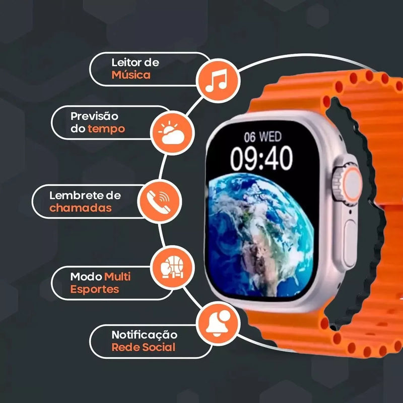 Smartwatch XS9 Ultra 2 Max 49MM | TELA AMOLED E CPU DUAL CORE